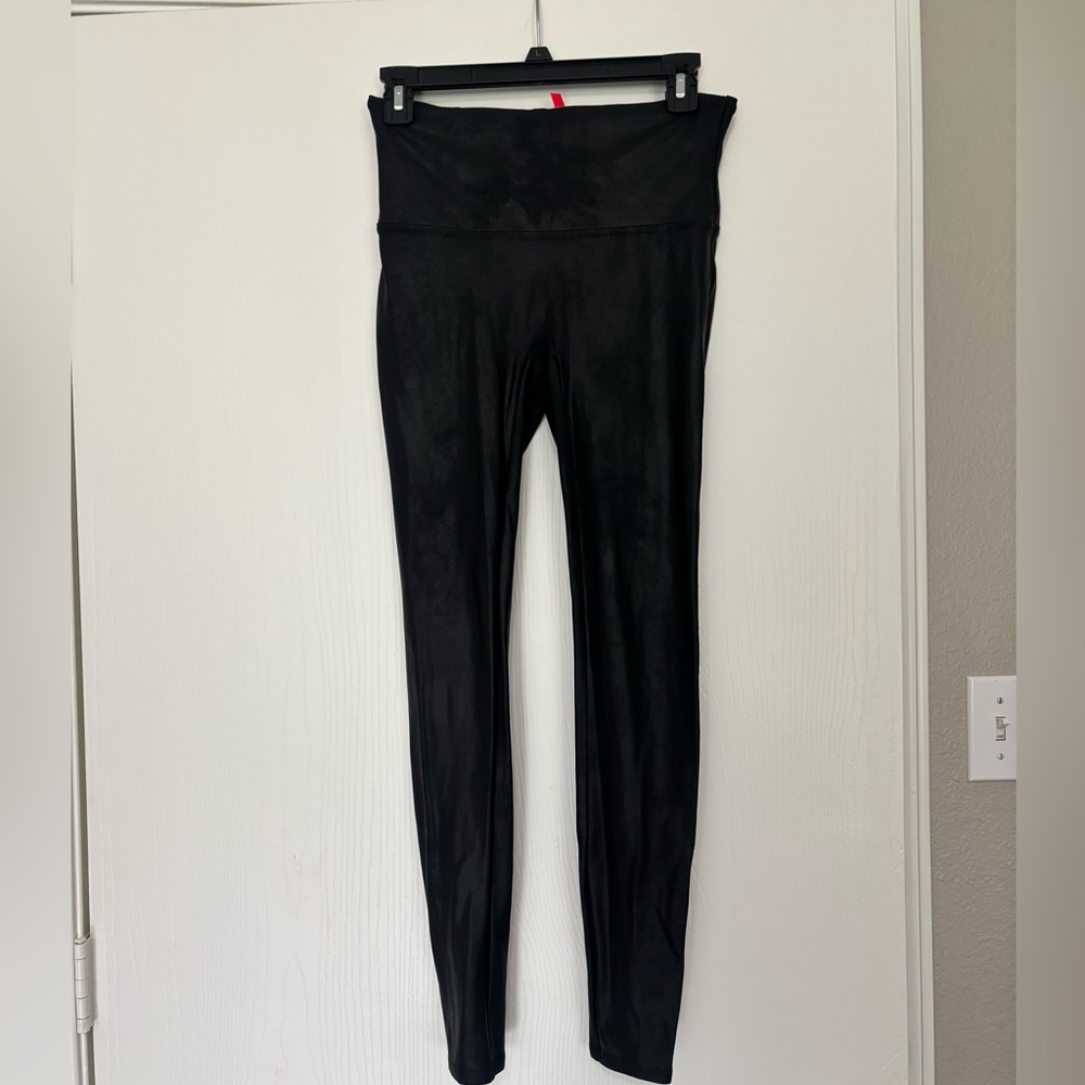 SPANX Large Black Shapewear Pull On Leggings Athleisure Yoga Everyday Pants